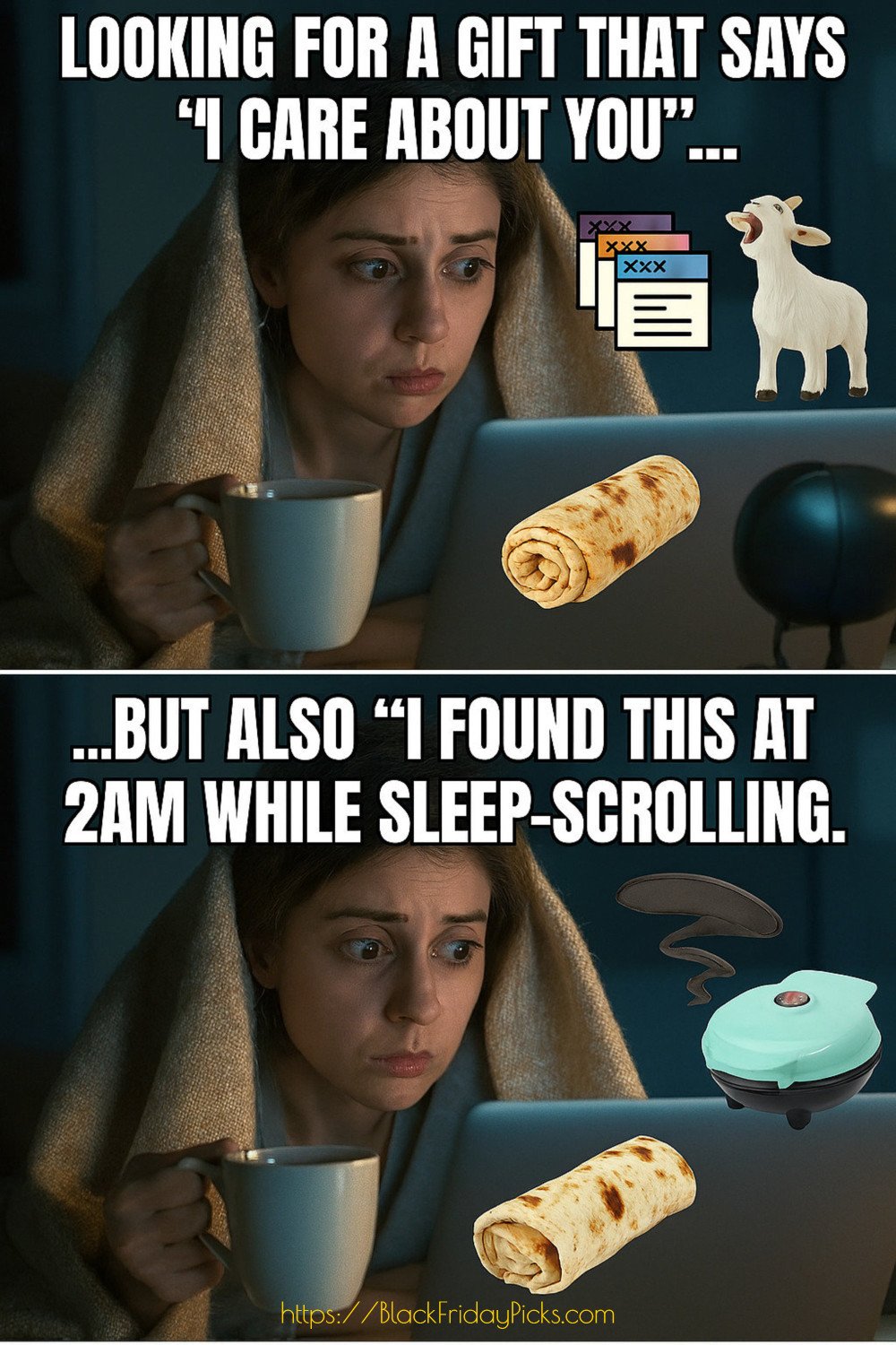 Meme: chaotic gift shopping energy